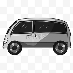 拉达汽车logo图片_卡通手绘灰色拉风面包车插画