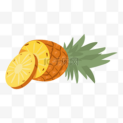 菠萝水果卡通图片_春季水果黄色菠萝