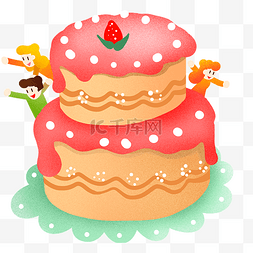 蛋糕店标示图片_年夜饭双层蛋糕插画