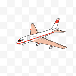 白色的飞机手绘插画