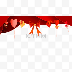 红色的气球装饰图片_情人节红色的蝴蝶结装饰