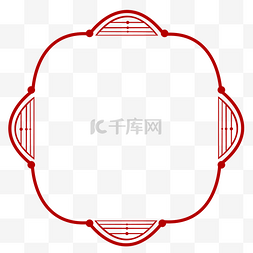 中国红点线面手绘简约文艺清新边