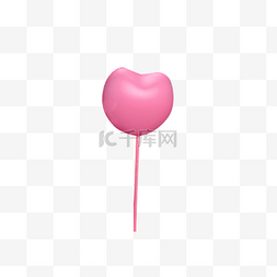 气球漂浮卡通图片_粉色圆弧心形气球元素