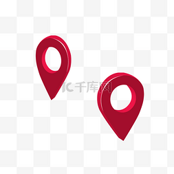 地标图片_红色定位的可爱模型