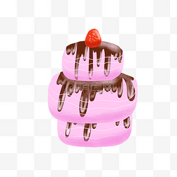 面食插画图片_粉色的美食蛋糕插画