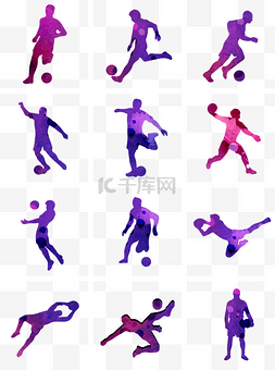 足球足球海报图片_矢量足球运动动态剪影