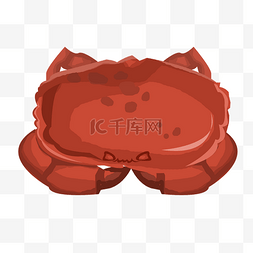红色可爱的螃蟹图片_红色的螃蟹手绘插画