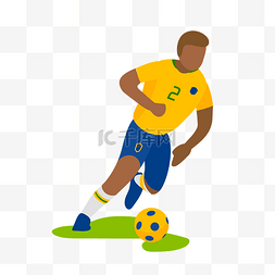 卡通巴西足球图片_巴西队2号球衣矢量素材