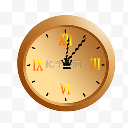 黄色的钟表图片_黄色的钟表装饰插画