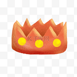 可爱公主皇冠图片_橙色立体小王子皇冠PNG图片