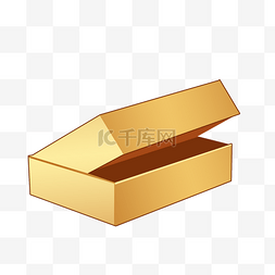 黄色包裹盒方盒插画
