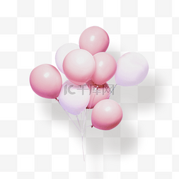 手绘气球束图片_粉色气球