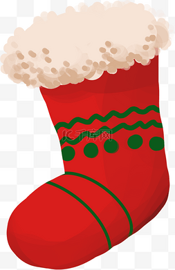 圣诞袜红色图片_红色的圣诞袜插画
