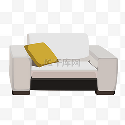 白色沙发png图片_单人沙发家具插画