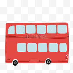 红色的公交车插画