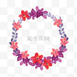 水彩植物花朵花卉边框插画