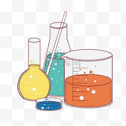 实验插画图片_化学仪器烧杯插画