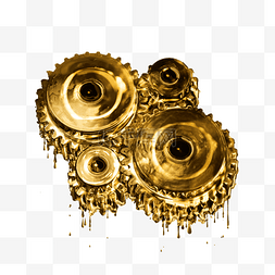 金色金属拉丝按钮图片_四轮复古金属质感齿轮机械