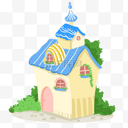 植物房子图片_卡通手绘装饰小房子