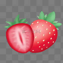 切开草莓水果图片_切开草莓水果