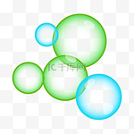 蓝色绿色透明泡泡