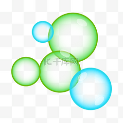 泡泡图片_蓝色绿色透明泡泡