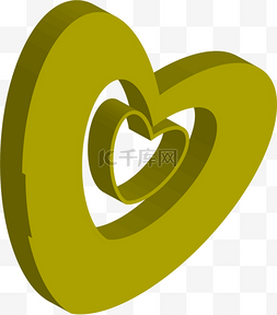 心装饰图案图片_ai矢量心形状黄色扁平黄色装饰图