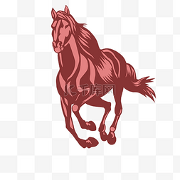 奔驰图片_小物插画动物奔跑的马免扣素材