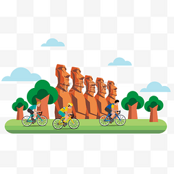 环艺设计展板模板图片_骑着自行车环游世界