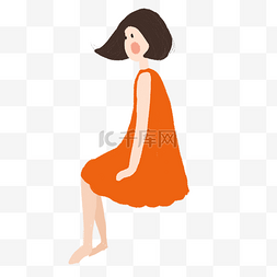 穿橙色衣服的女孩 