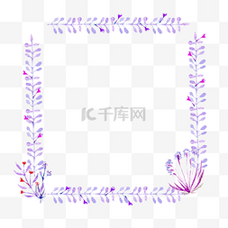 花边花纹花框图片_紫色水彩唯美花框