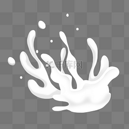 牛奶插画卡通图片_简易飞溅牛奶插画