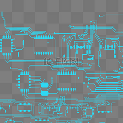 电路板图片_蓝色商务科技电路图元素