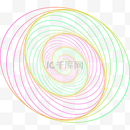 炫彩梦幻图案图片_唯美彩色螺旋线条图案元素