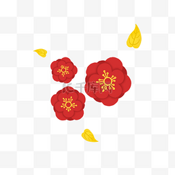 梅花花花瓣图片_红色立体梅花PNG