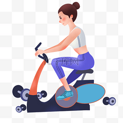 骑单车插画图片_骑单车的健身运动