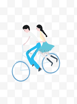 骑自行车的情侣图片_骑自行车的情侣图案元素