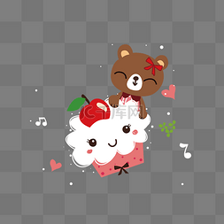 日系可爱冰淇淋蛋糕小熊
