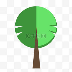 绿色卡通扁平化图片_卡通扁平化的绿色植物树免扣图