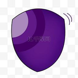 卡通紫色立体盾牌