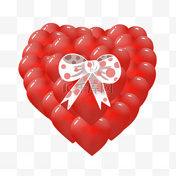 红色气球丝带图片_红色心形浪漫气球