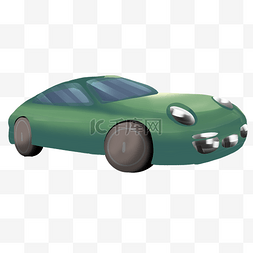 一辆绿色跑车插图