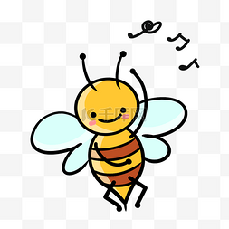 黄色小翅膀图片_卡通风格跳舞小蜜蜂