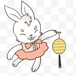 黄色小裙子图片_拿着黄色灯笼的小兔子