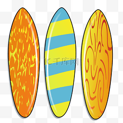 夏日冲浪板图片_卡通大浪板png素材