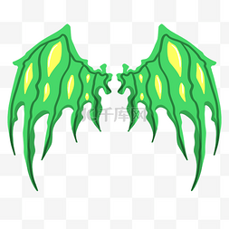 绿翅膀图片_绿黄的恶魔之翼