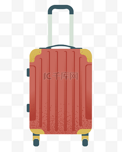 车顶的行李图片_手绘行李箱包插画