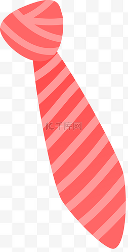 红色卡通领带图片_矢量条纹领带装饰图形png