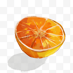 手绘水果橙子免扣素材