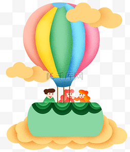 天空免抠素材图片_热气球彩色热气球